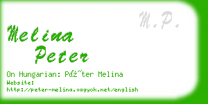 melina peter business card